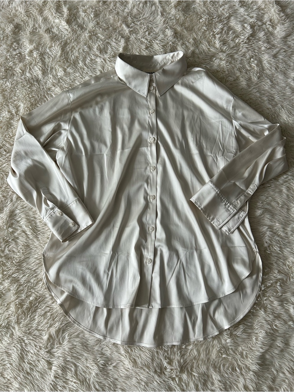 Open Edit Ivory Button Down Shirt